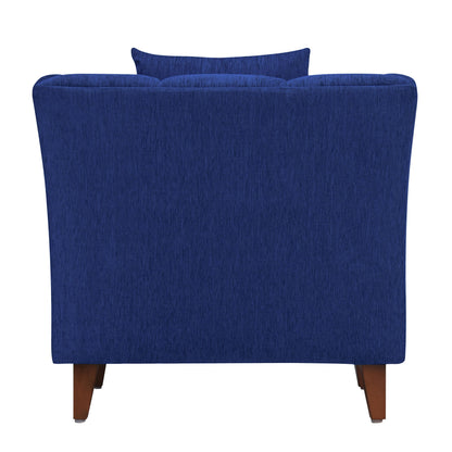 Zeel Fabric Sofa with Throw Cushion - Blue