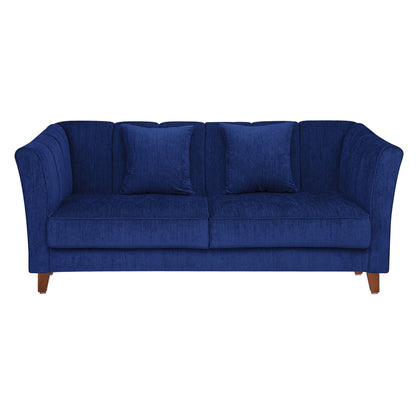 Zeel Fabric Sofa with Throw Cushion - Blue