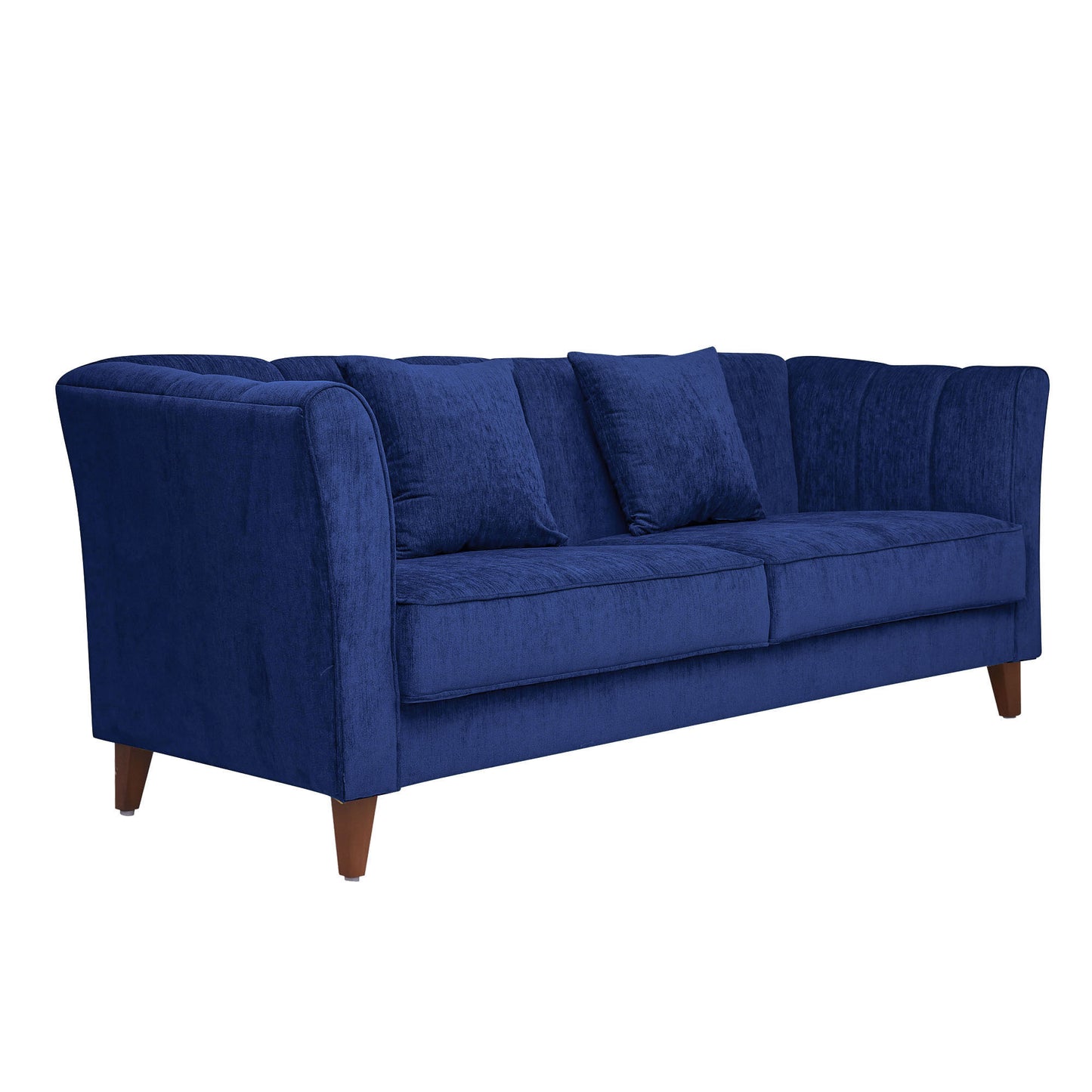 Zeel Fabric Sofa with Throw Cushion - Blue