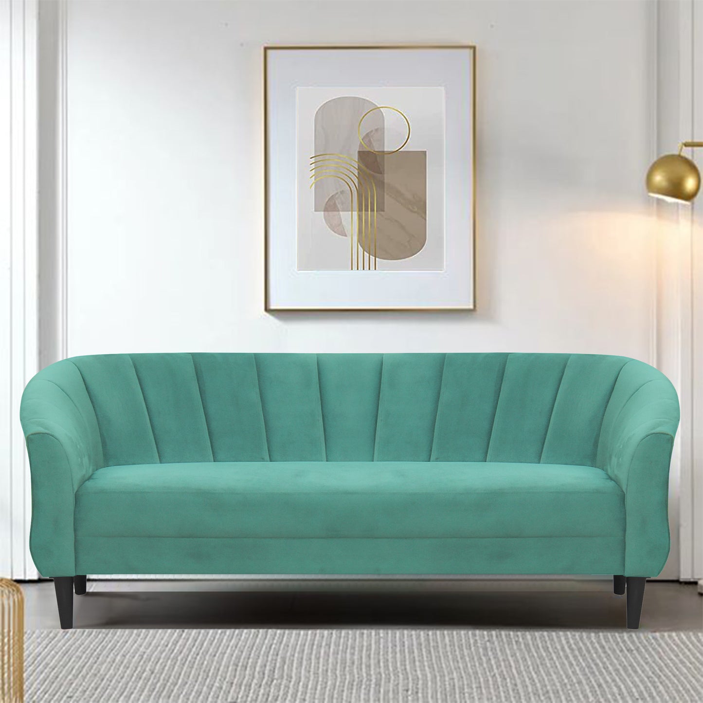 Persia Velvet Fabric Sofa - Sea Green