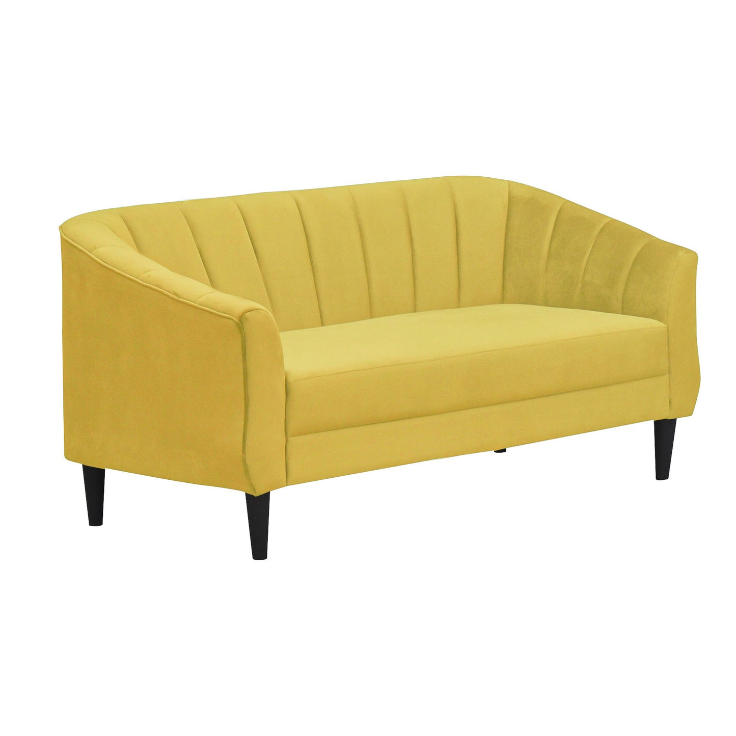 Persia Velvet Fabric Sofa - Yellow