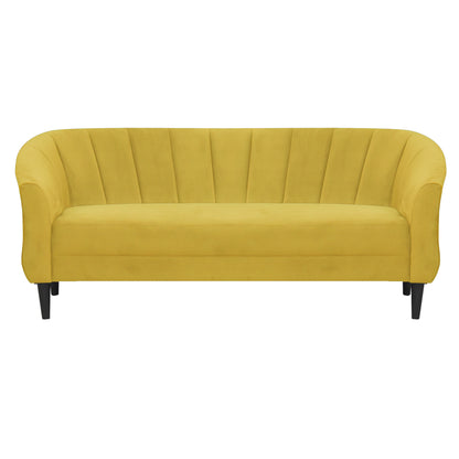 Persia Velvet Fabric Sofa - Yellow