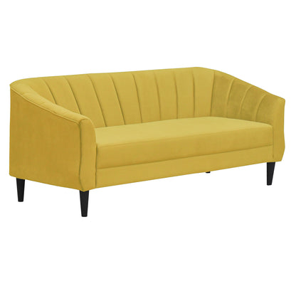 Persia Velvet Fabric Sofa - Yellow