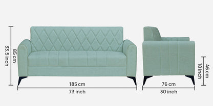 Alphine Fabric 3 Seater Sofa - Light Green