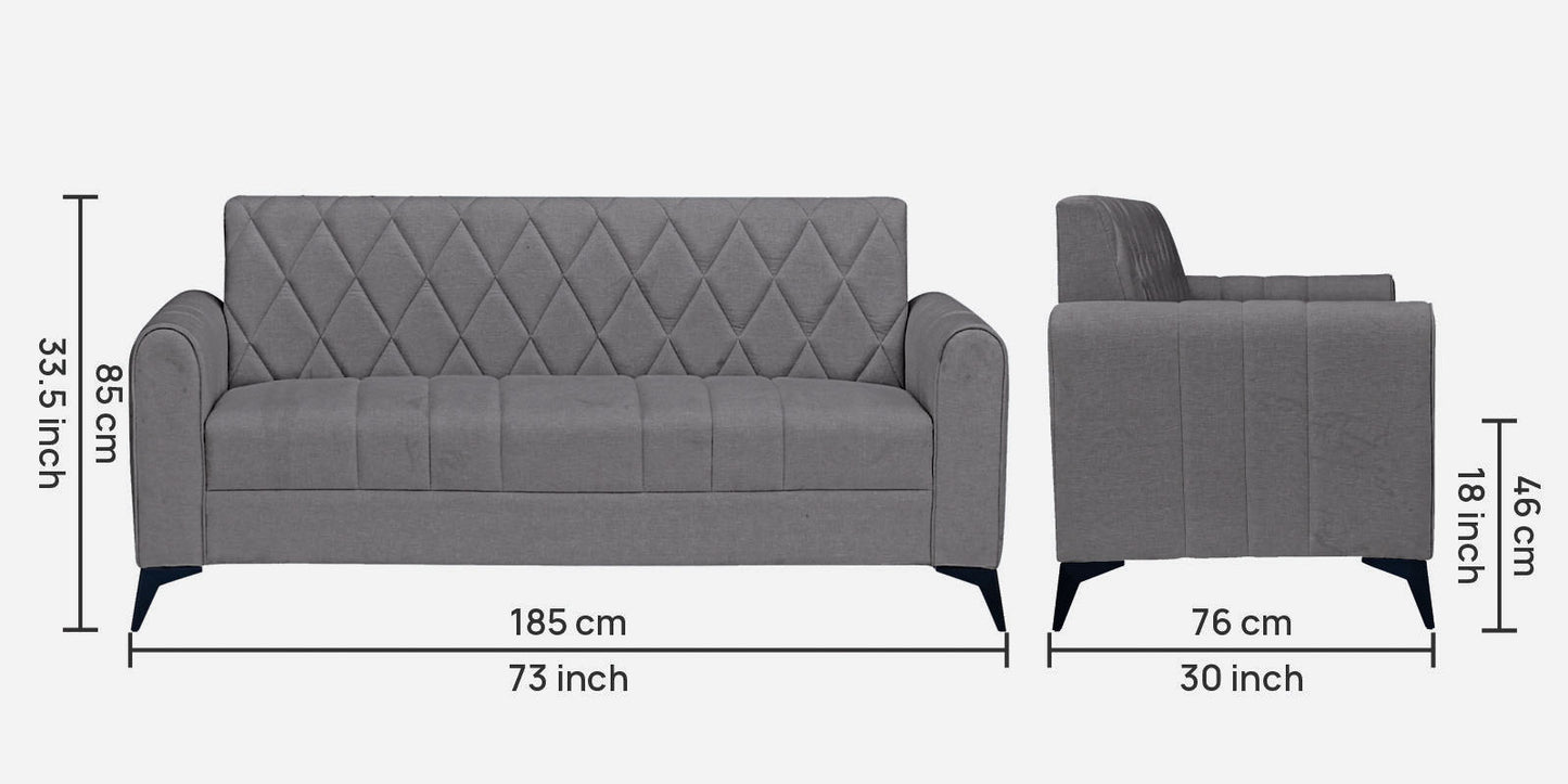 Alphine Fabric 3 Seater Sofa - Grey