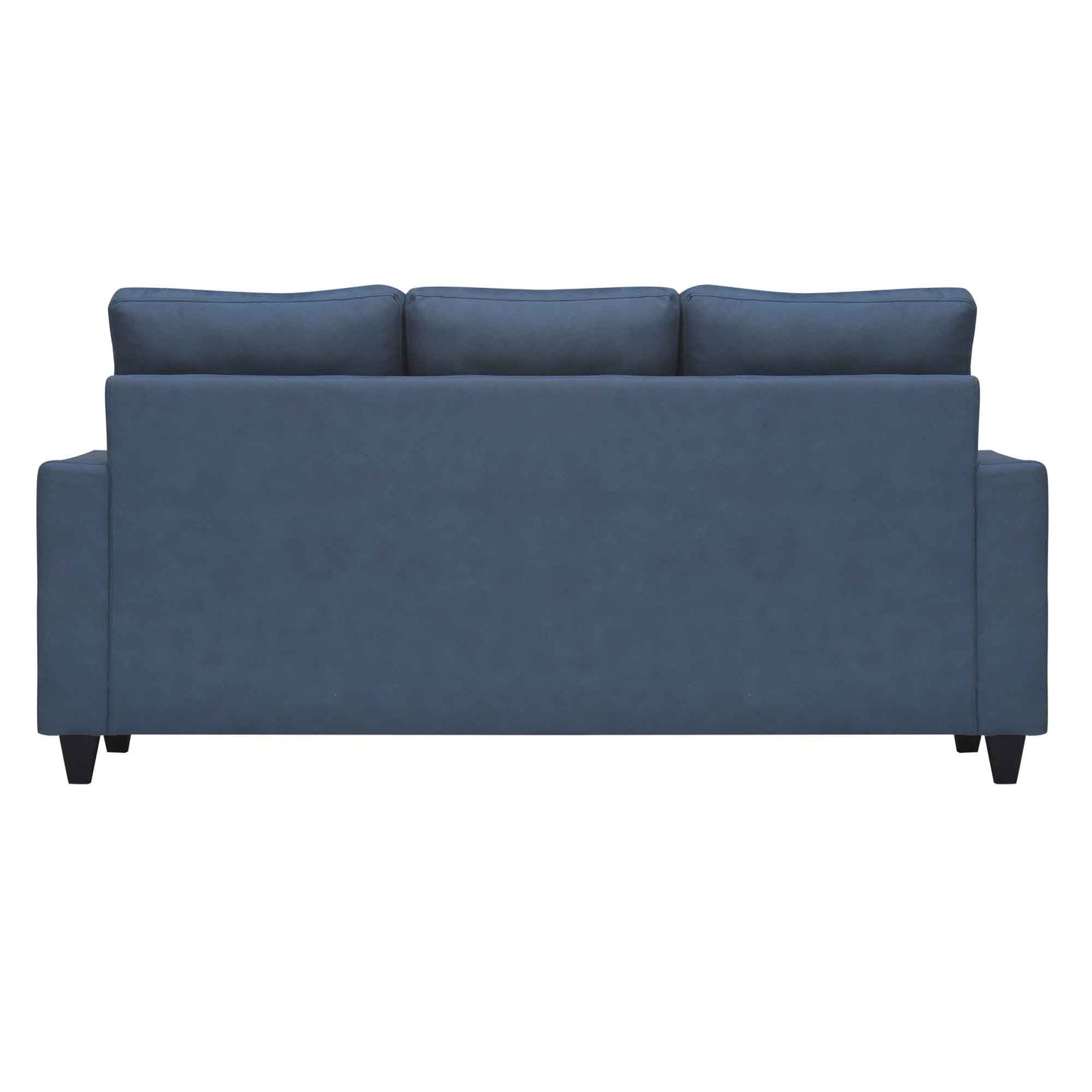 Tayson Suede Fabric 2 Seater + Lounger Corner Sofa - Blue