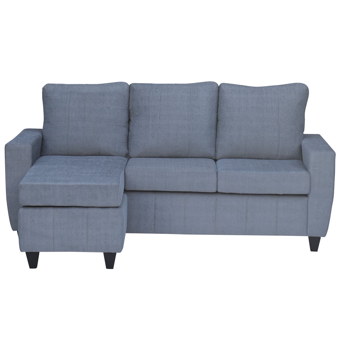 Tayson Fabric 2 Seater + Lounger Corner Sofa - Grey