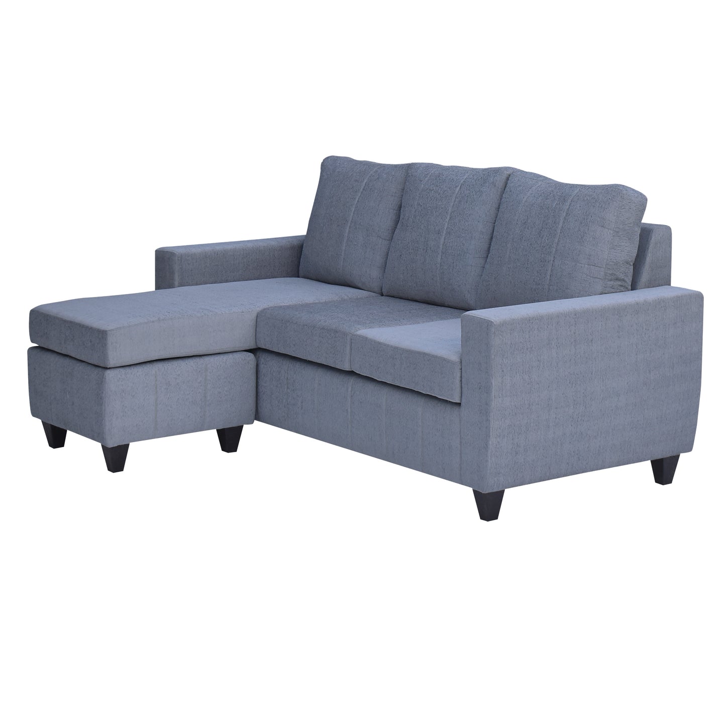 Tayson Fabric 2 Seater + Lounger Corner Sofa - Grey