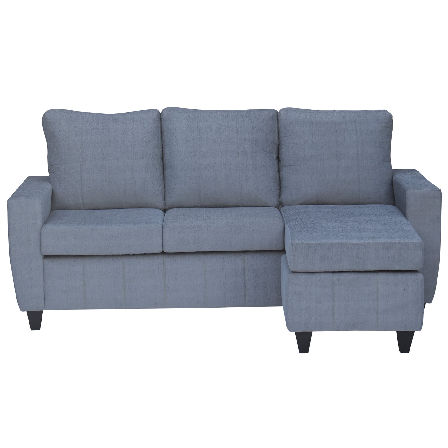 Tayson Fabric 2 Seater + Lounger Corner Sofa - Grey