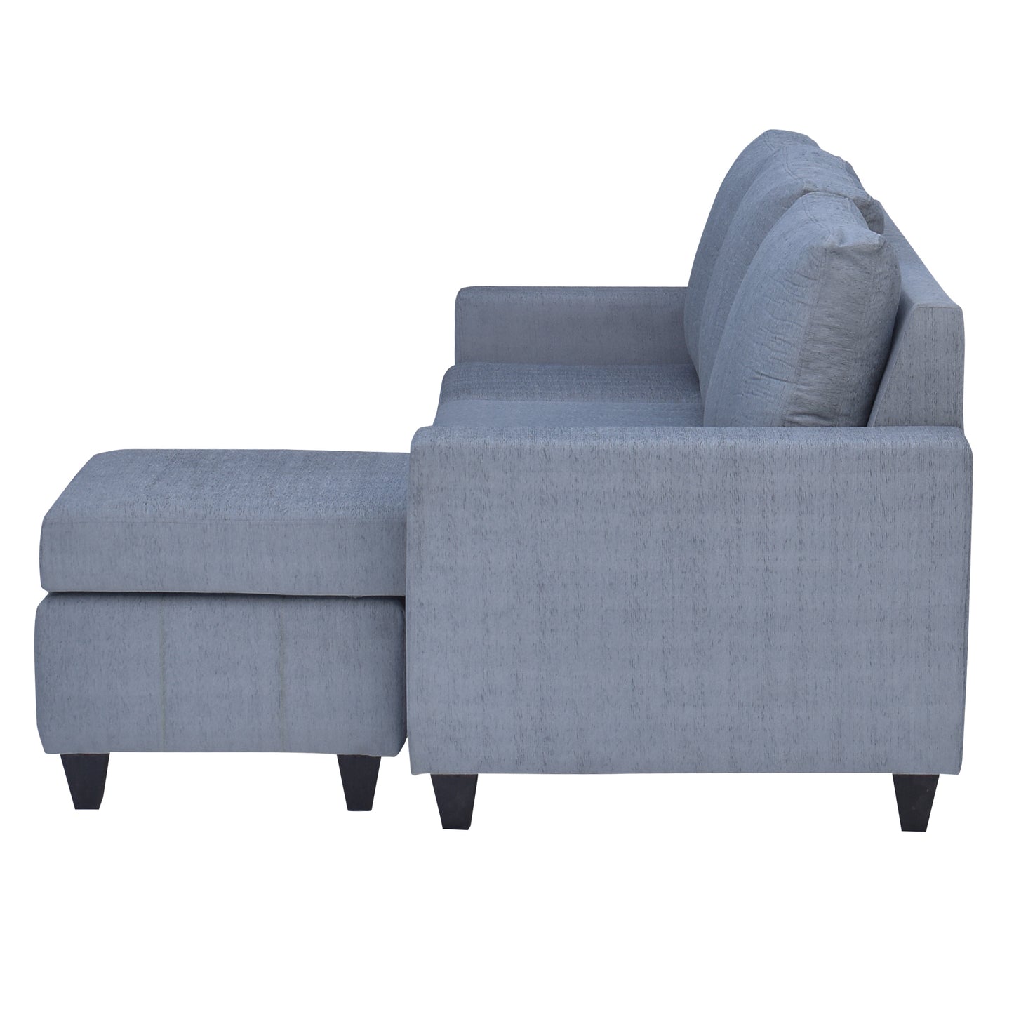 Tayson Fabric 2 Seater + Lounger Corner Sofa - Grey