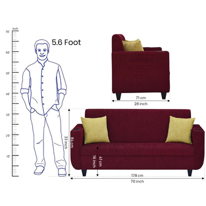 Nikon Fabric Sofa - Maroon