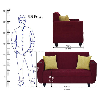 Nikon Fabric Sofa - Maroon