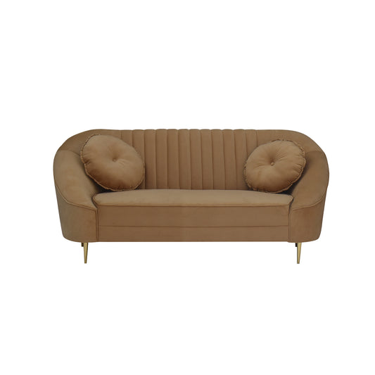 Nikia Quilted Back Fabric Sofa - Mustard