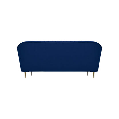 Nikia Quilted Back Fabric Sofa - Blue