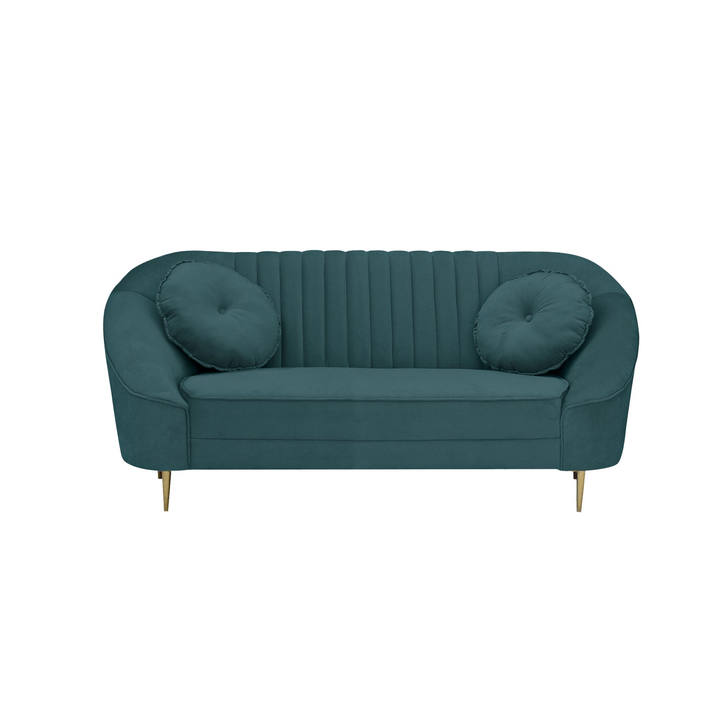 Nikia Quilted Back Fabric Sofa - Green