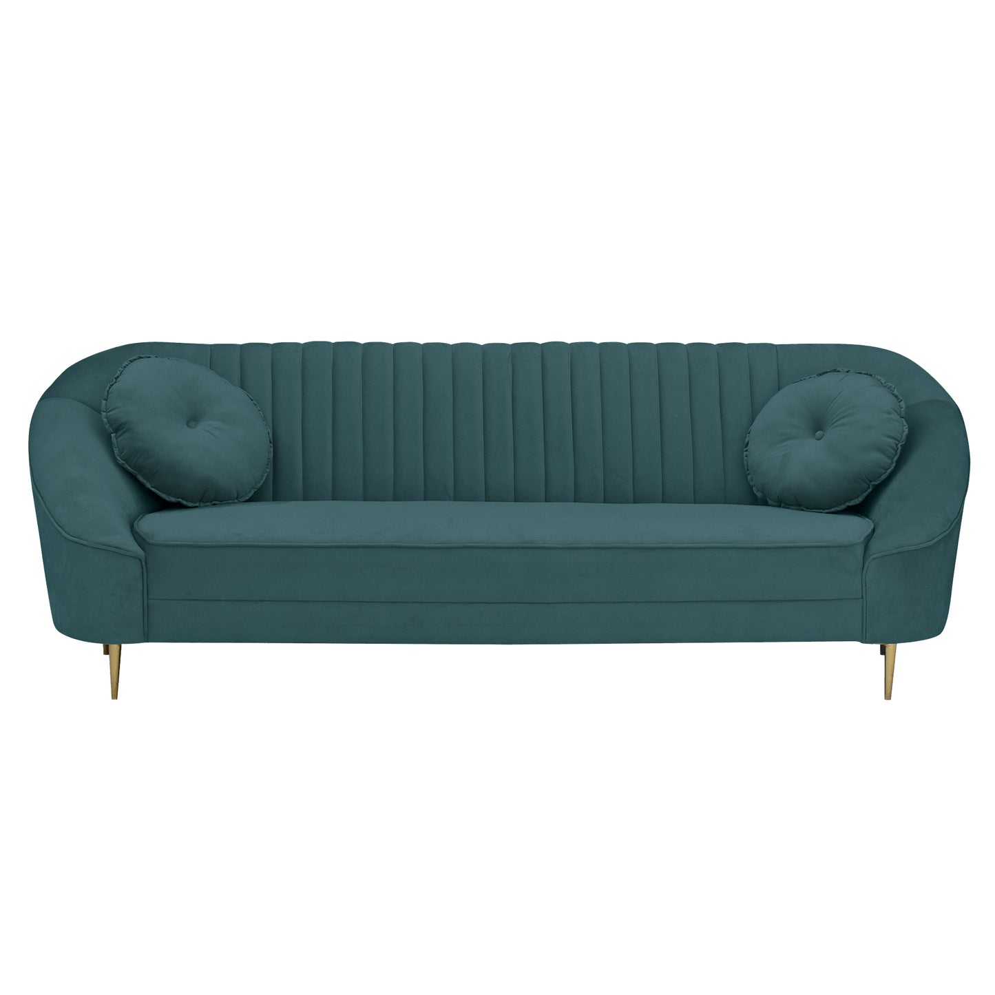 Nikia Quilted Back Fabric Sofa - Green