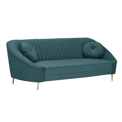 Nikia Quilted Back Fabric Sofa - Green