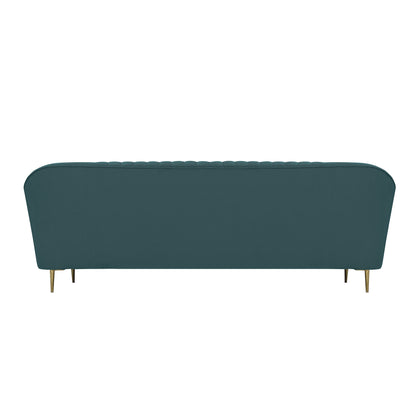 Nikia Quilted Back Fabric Sofa - Green