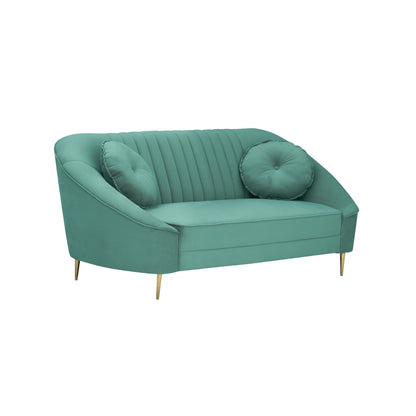 Nikia Quilted Back Fabric Sofa - Sea Green