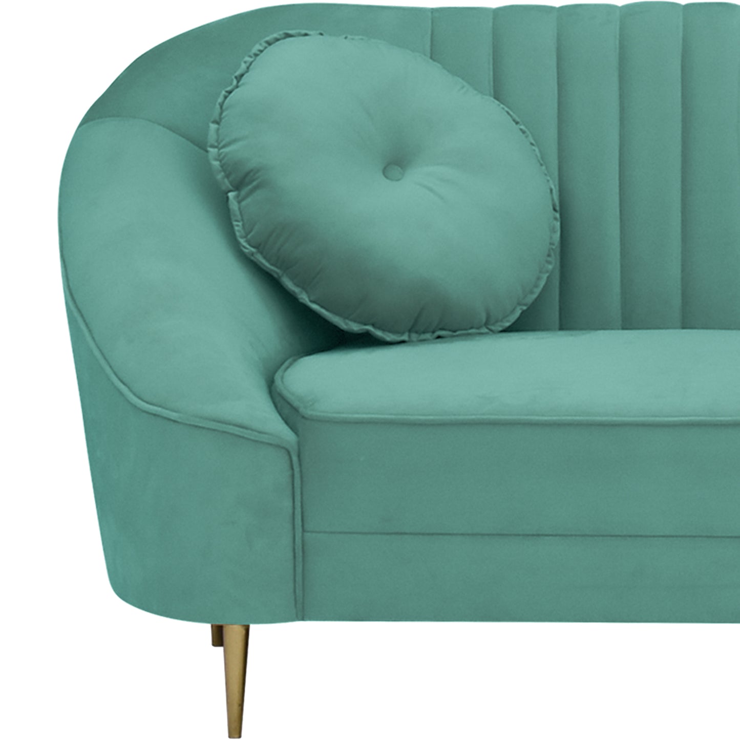 Nikia Quilted Back Fabric Sofa - Sea Green