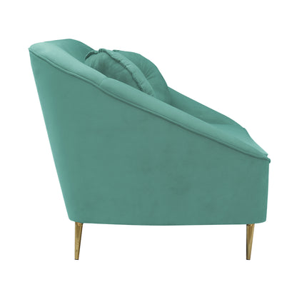 Nikia Quilted Back Fabric Sofa - Sea Green