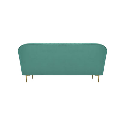 Nikia Quilted Back Fabric Sofa - Sea Green