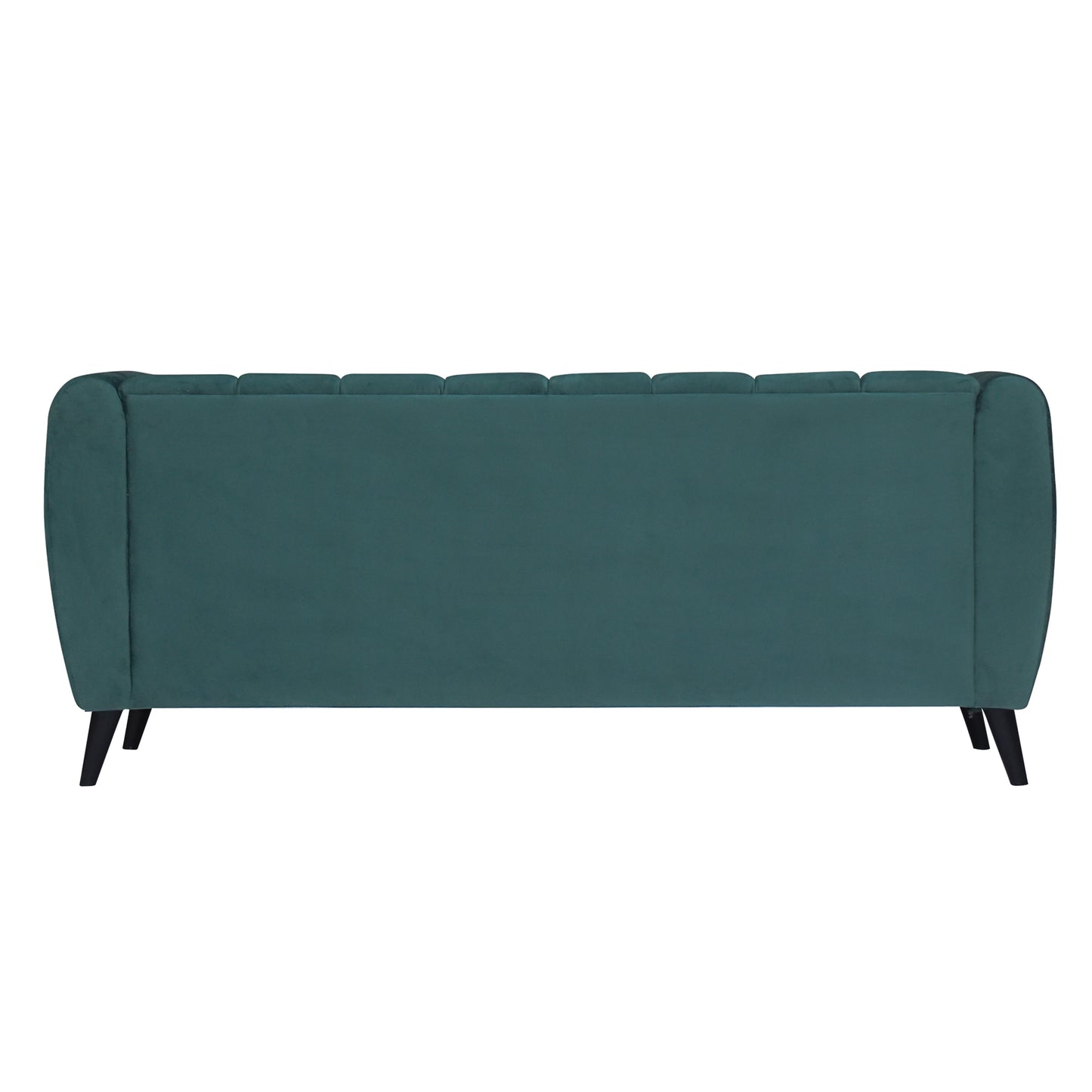 Cleo Quilted Back Velvet Fabric Sofa - Green