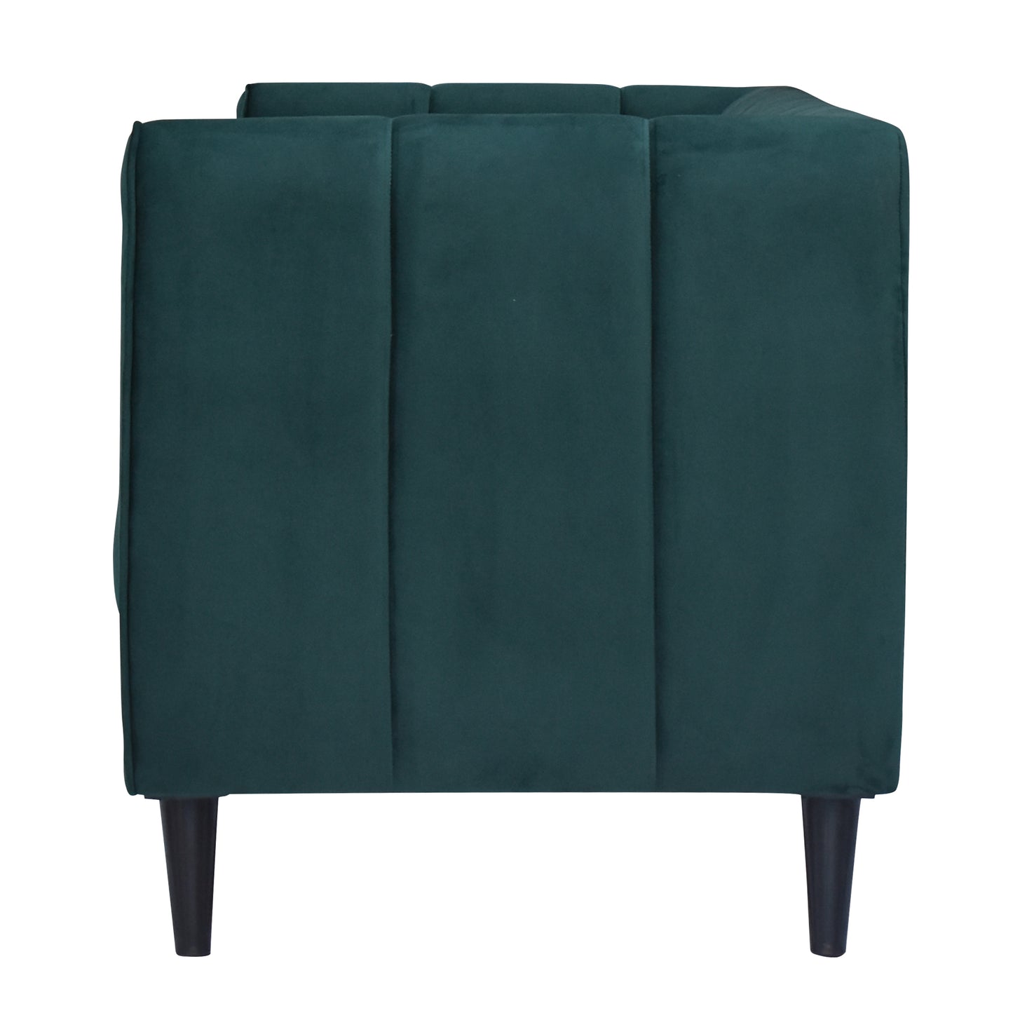 Cleo Quilted Back Velvet Fabric Sofa - Green