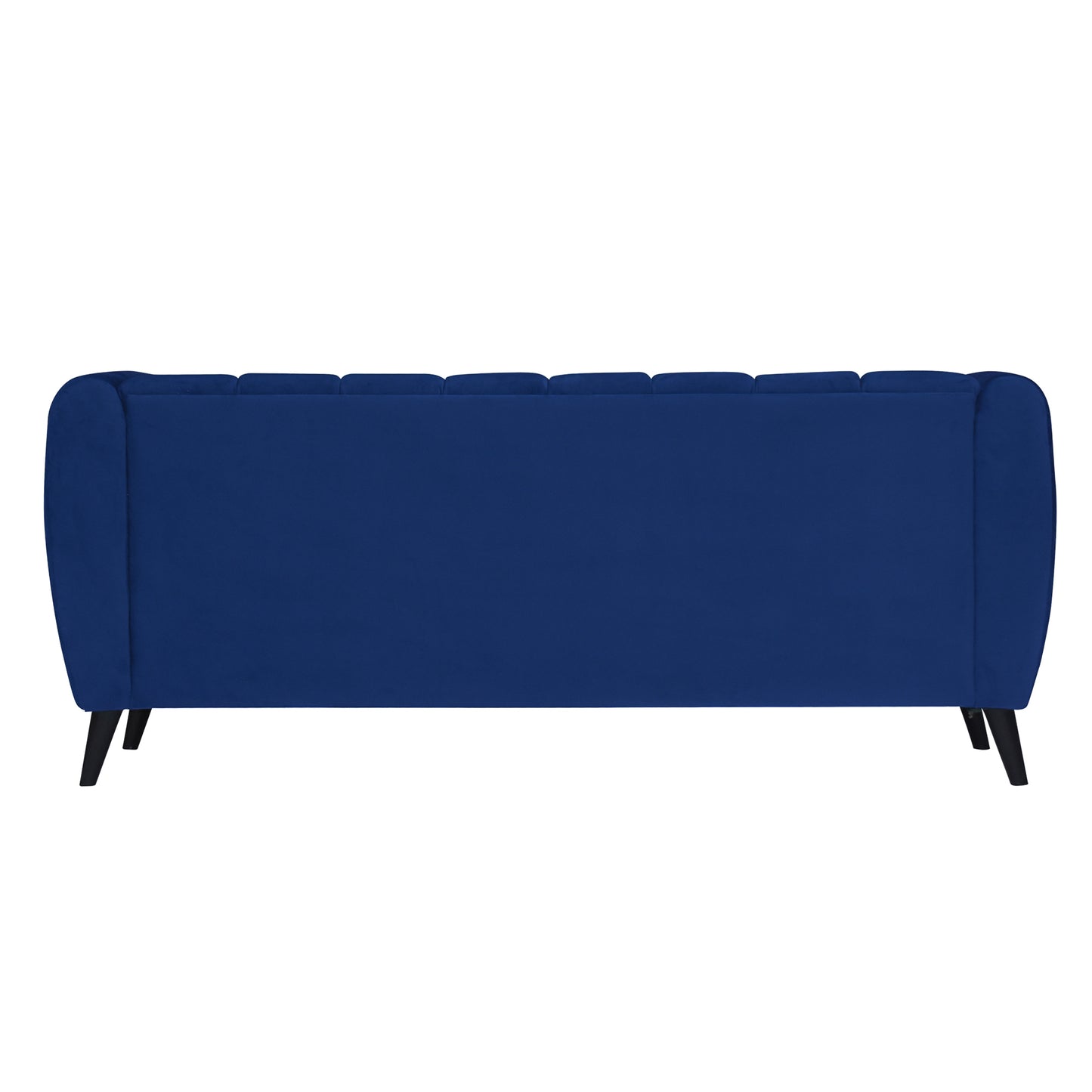 Cleo Quilted Back Velvet Fabric Sofa - Blue