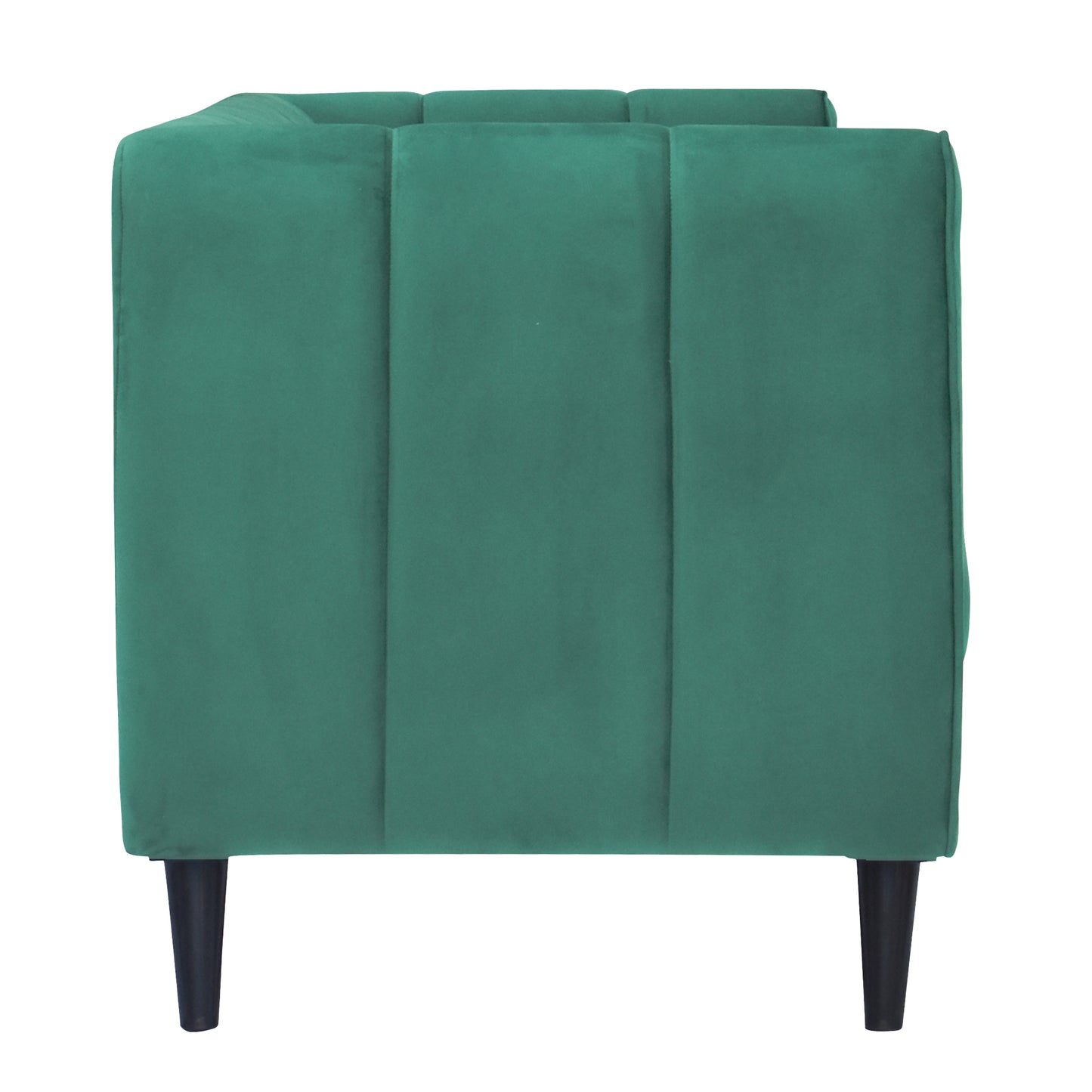 Cleo Quilted Back Velvet Fabric Sofa - Sea Green