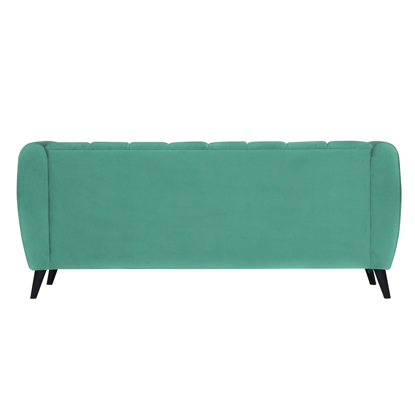 Cleo Quilted Back Velvet Fabric Sofa - Sea Green