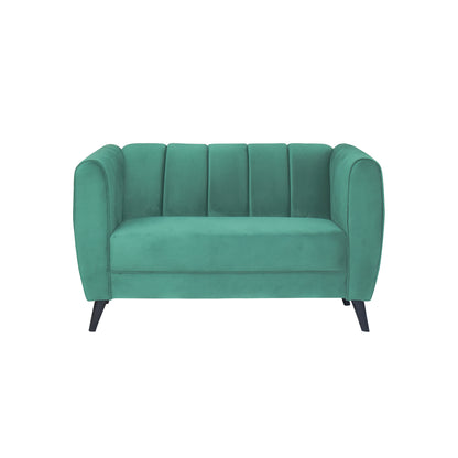 Cleo Quilted Back Velvet Fabric Sofa - Sea Green