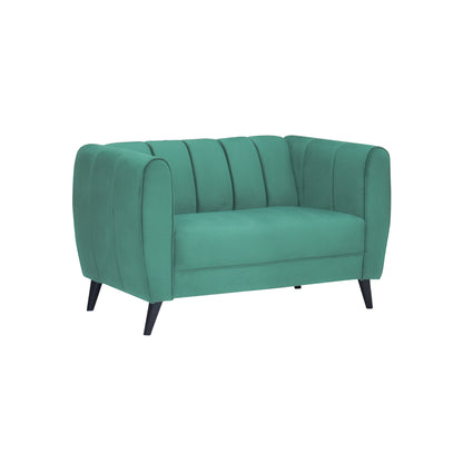 Cleo Quilted Back Velvet Fabric Sofa - Sea Green