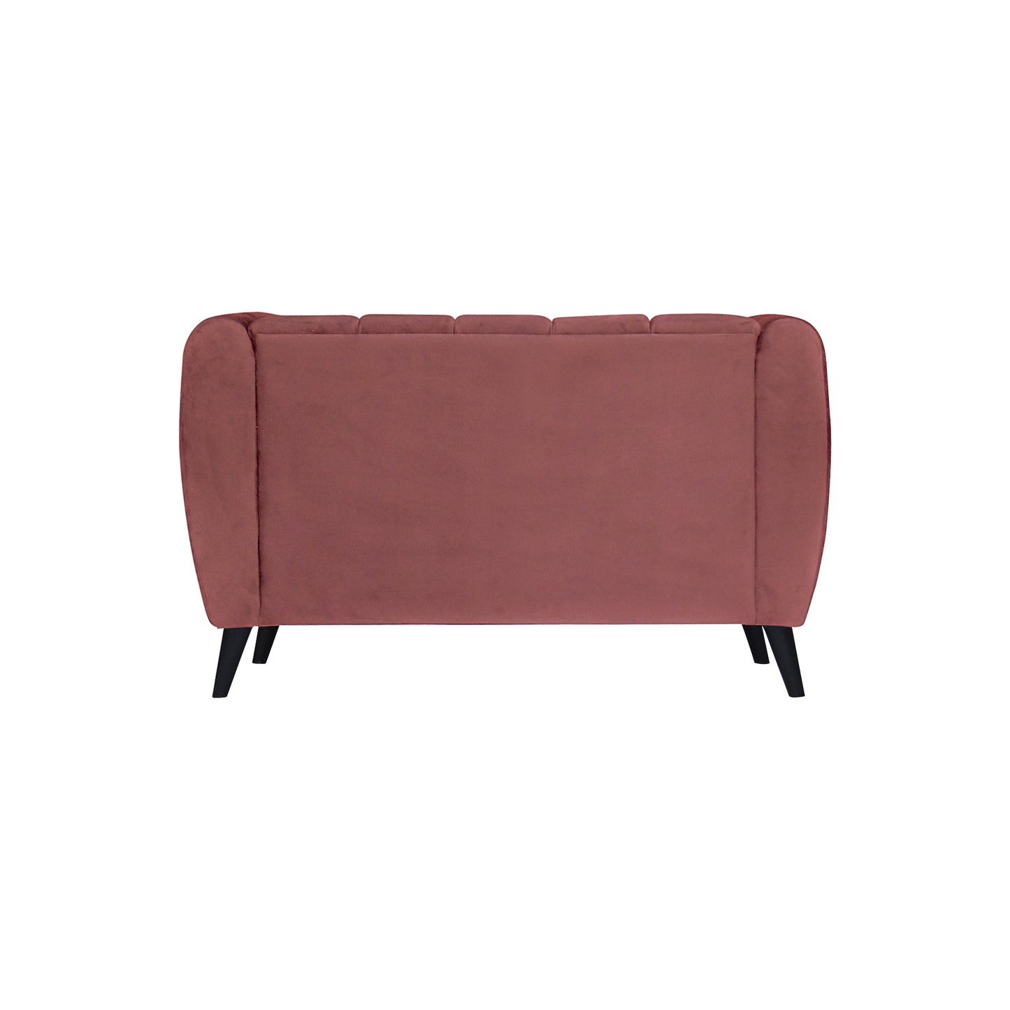 Cleo Quilted Back Velvet Fabric Sofa - Dark Pink