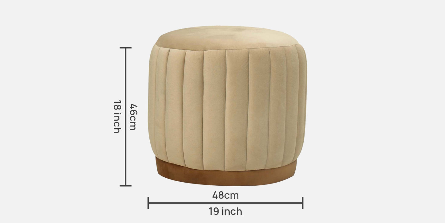 Jewel Tufted Ottoman/Pouffee - Beige