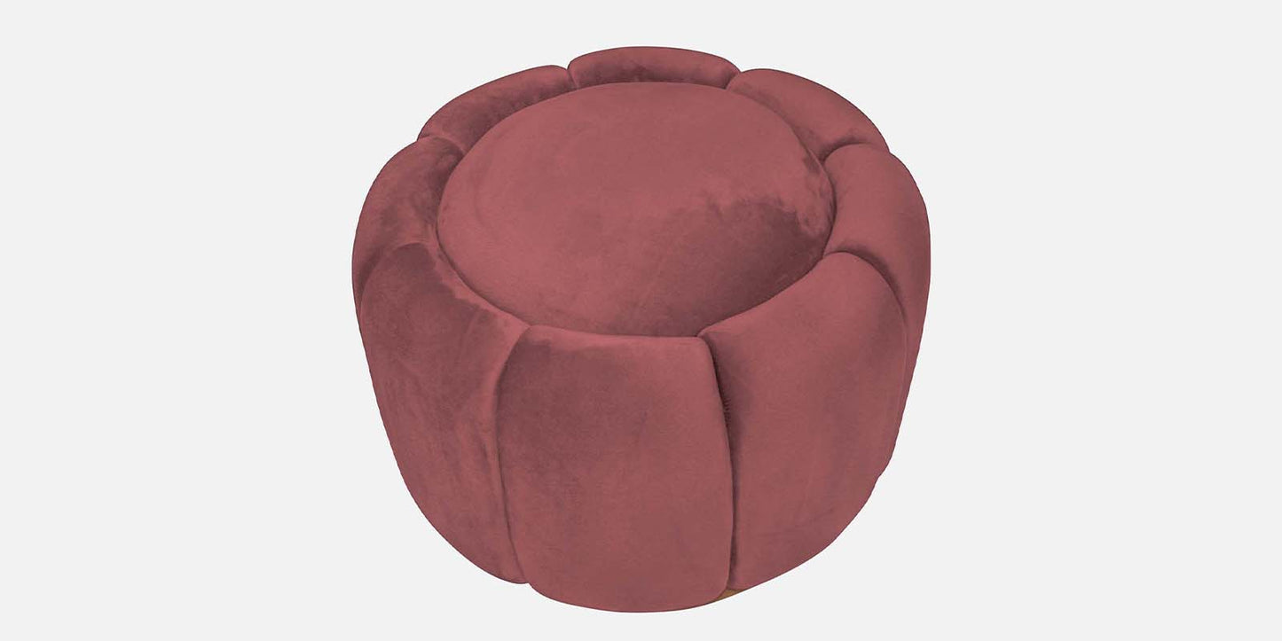 Lux Fabric Ottoman- Dark Pink