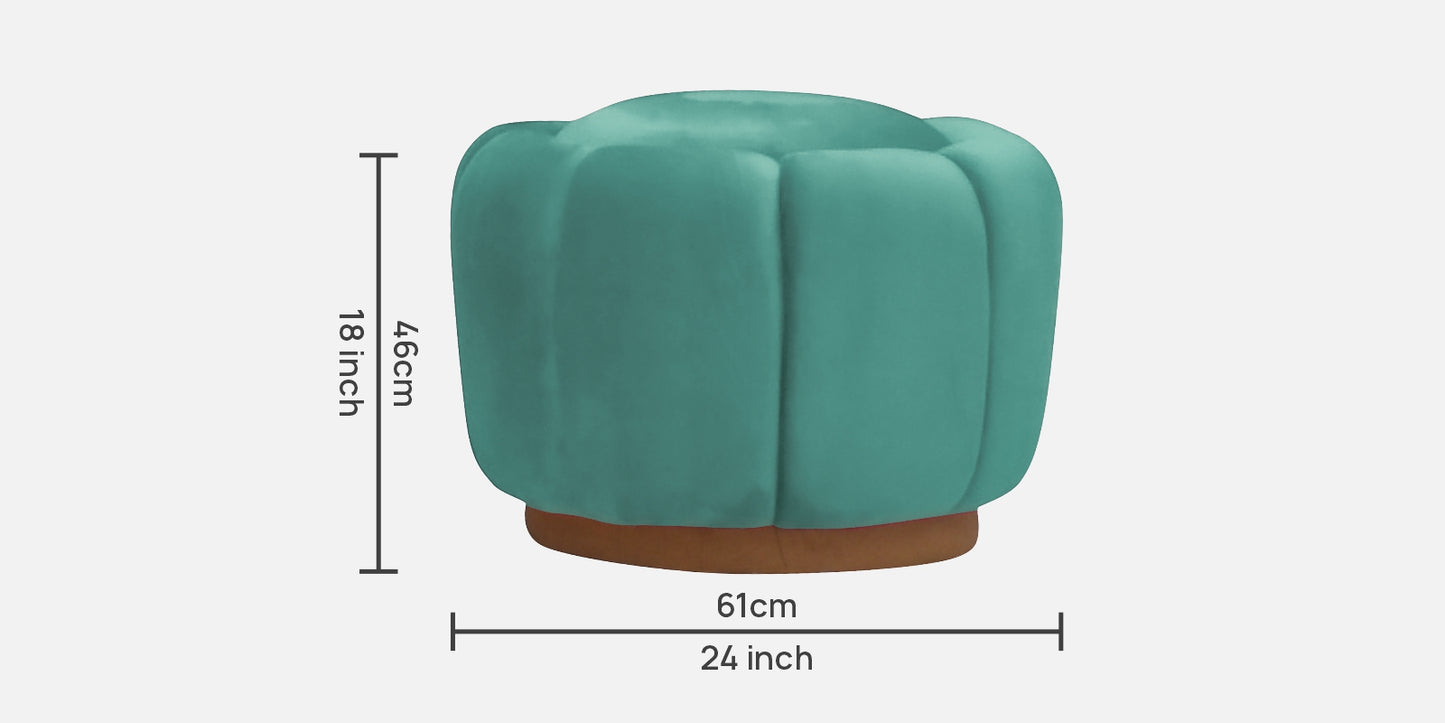 Lux Fabric Ottoman- Sea Green