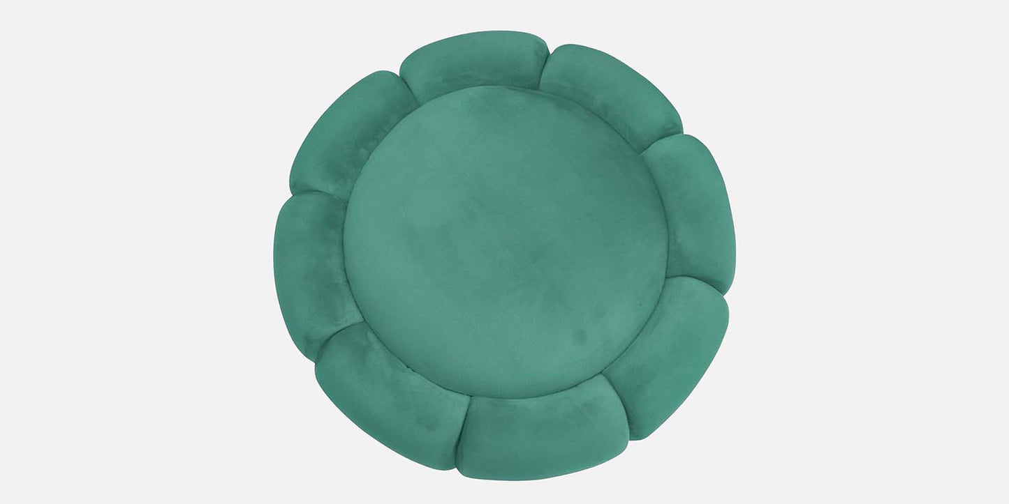 Lux Fabric Ottoman- Sea Green