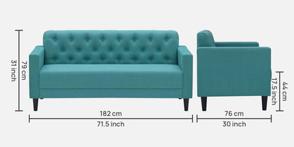 Eden Tufted Back Sofa - GREEN