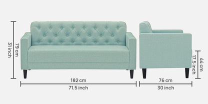 Eden Tufted Back Sofa - LIGHT GREEN