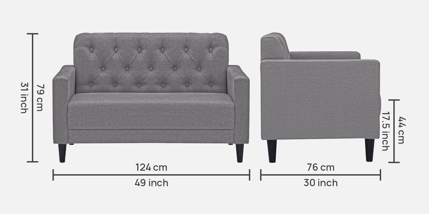 Eden Tufted Back Sofa - GREY