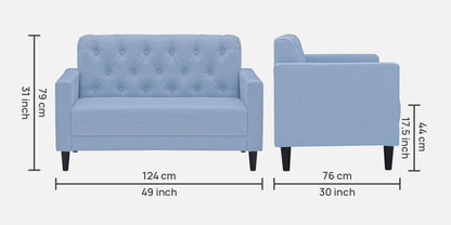 Eden Tufted Back Sofa - BLUE