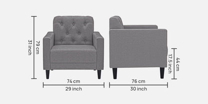 Eden Tufted Back Sofa - GREY