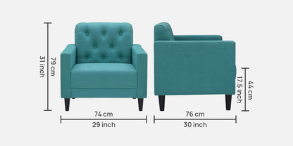 Eden Tufted Back Sofa - GREEN