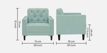 Eden Tufted Back Sofa - LIGHT GREEN