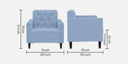 Eden Tufted Back Sofa - BLUE