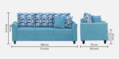 Paris Fabric Sofa- Sea Green