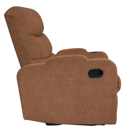 Louis Fabric 1 Seater Recliner With Pullout Lever - Brown