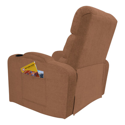 Louis Fabric 1 Seater Recliner With Pullout Lever - Brown