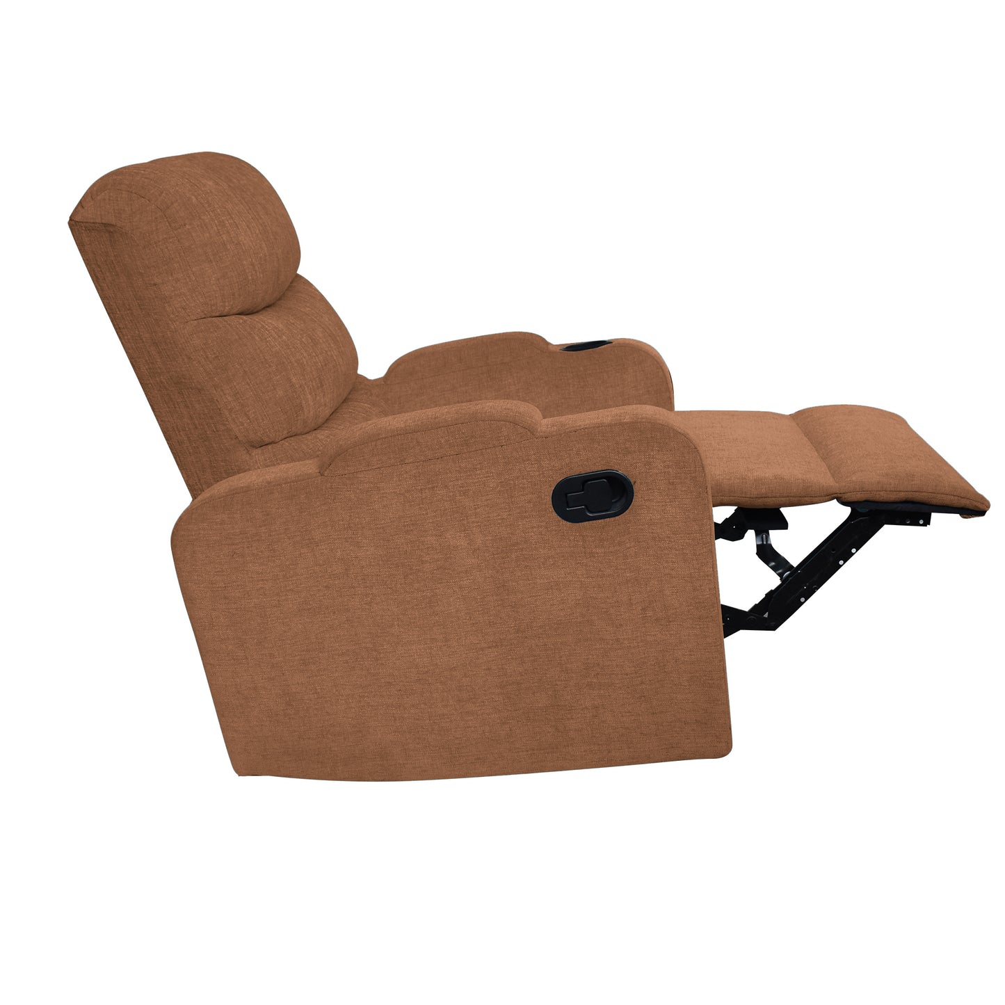 Louis Fabric 1 Seater Recliner With Pullout Lever - Brown